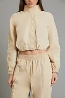 Active Piped-Trim Cropped Jacket