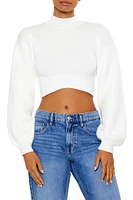 Mock Neck Cropped Sweater