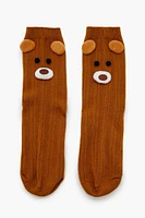 Bear Pom Pom Crew Socks