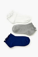 Lettuce-Edge Ankle Socks Set - 3 pack