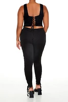 Plus Lace-Up Leggings