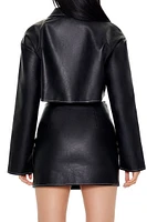 Faux Leather Zip-Up Jacket