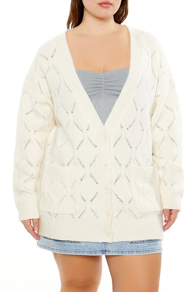 Plus Pointelle Cardigan Sweater