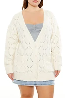 Plus Pointelle Cardigan Sweater