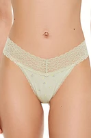 Lace-Trim Floral Thong Panties