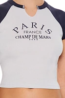 Paris France Raglan Baby Tee