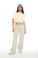 Cropped Boxy Drop-Sleeve Shirt