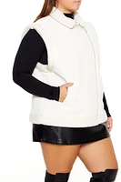 Plus Faux Fur & Leather Vest