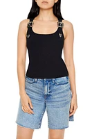 Buckle Rib-Knit Tank Top