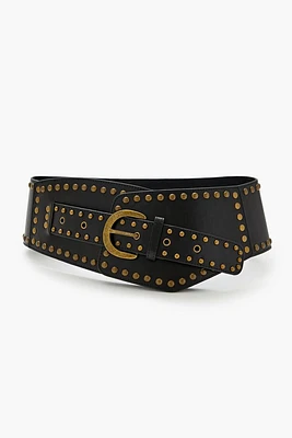 Studded Faux Leather Belt