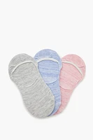 Heathered No-Show Socks - 3 pack