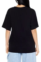 Drop-Sleeve Cotton Crew Tee