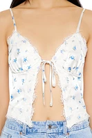 Floral Print Tie-Front Cami