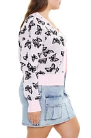 Plus Butterfly Cardigan Sweater