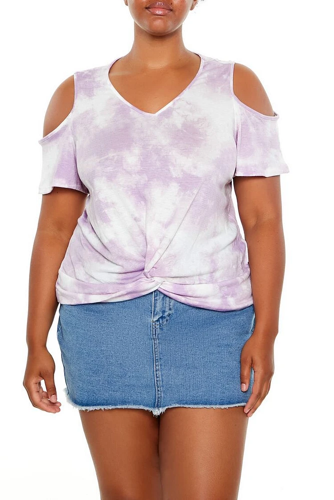 Plus Cloud Wash Open-Shoulder Tee