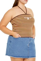 Plus Striped Star Halter Top