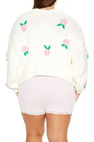 Plus Rose Cardigan Sweater