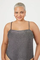 Plus Glitter Knit Cami Bodysuit