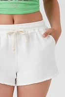 Frayed Drawstring Shorts