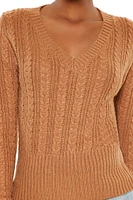 Cable Knit V-Neck Sweater