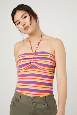 Striped Halter Bodysuit