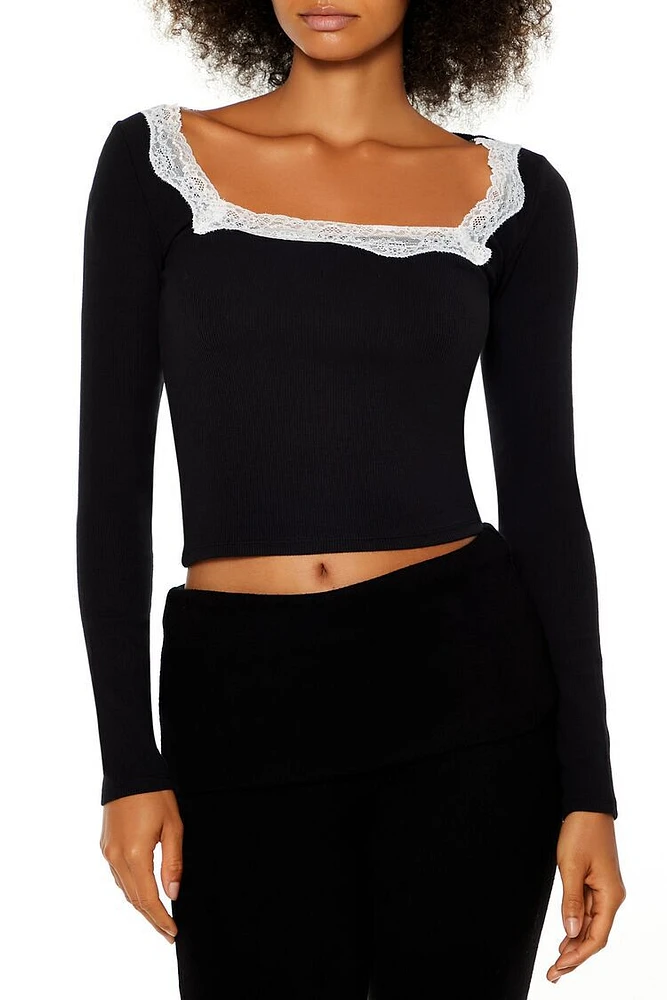 Lace-Trim Crop Top