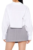 Poplin Pinstriped Cropped Shirt