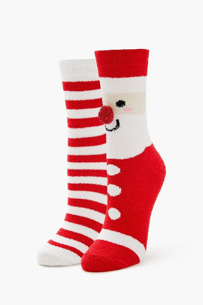 Santa Pom Pom Crew Socks Set - 2 pack