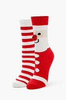 Santa Pom Pom Crew Socks Set - 2 pack