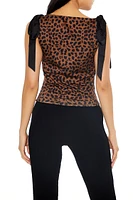 Cheetah Print Tie-Strap Tank Top