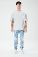 Distressed Marble Skinny Jeans