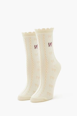 Scalloped Bow Crew Socks