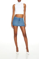 Stretch-Denim Mini Skirt