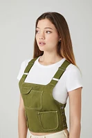 Twill Overall Crop Top