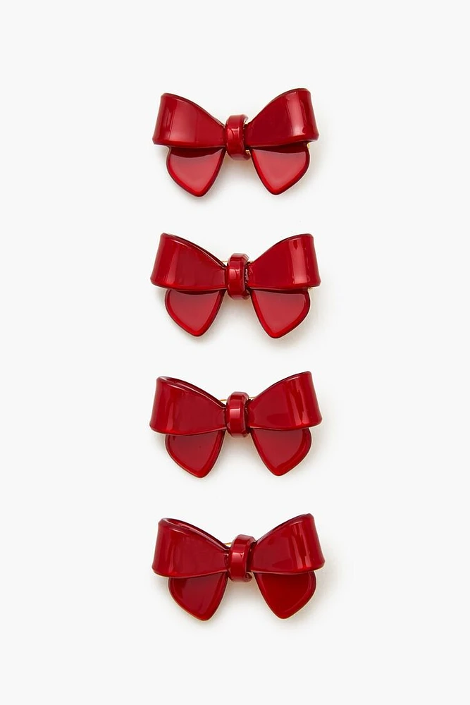 Bow Hair Clip Set - 4 pack