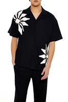 Floral Patch Drop-Sleeve Shirt