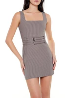 Buckled Pinstriped Mini Dress