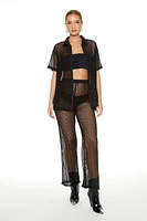 Sheer Crochet Shirt & Pants Set