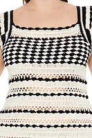 Plus Geo Crochet Mini Dress