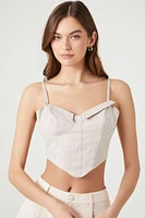 Pinstriped Bustier Cropped Cami