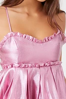 Metallic Bow Babydoll Dress