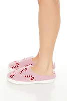 Plush Candy Cane House Slippers