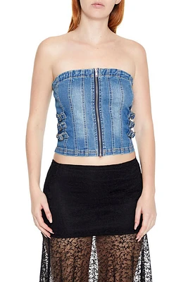 Denim Tube Crop Top