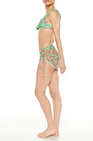 Floral Swim Cover-Up Sarong Skirt