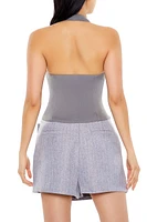 Split-Hem Halter Top