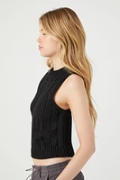 Sleeveless Sweater-Knit Crop Top