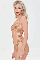 Plaid Cutout One-Piece Swimsuit