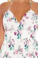 Floral Halter Babydoll Mini Dress