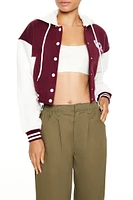 Hooded Letterman Bomber Jacket