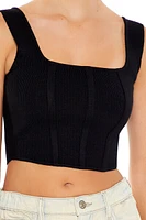 Sweater-Knit Ribbed Crop Top